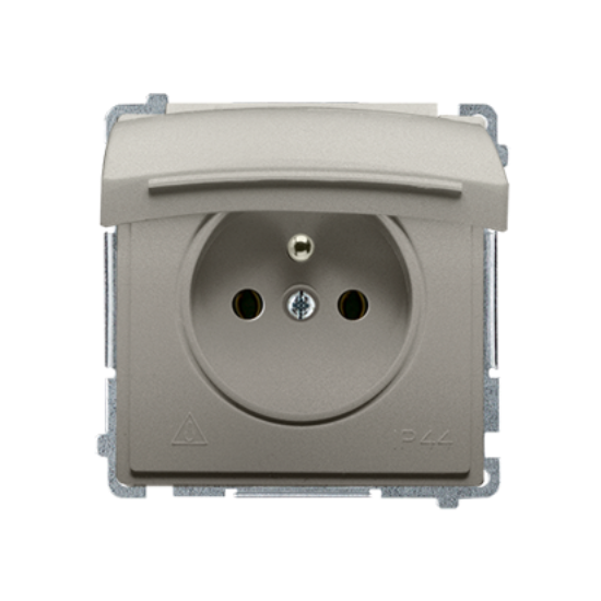 Imagine PRIZA ST CU CAPAC SIMPLA 2P+E 16A 250V SATIN SIMON BASIC,BMGZ1BZ.01/29 STD FRANC