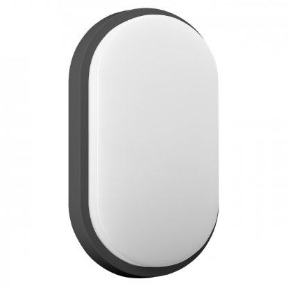 Imagine APLICA LED,  15W, 4000K/1100LM, IP54, NEGRU, OVAL, NEFRYT LED