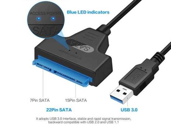 Imagine CONVERTOR USB 3.0 LA SATA 22PINI, USB3.0 CONV SATA22-BU