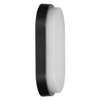 Imagine APLICA LED,  15W, 4000K/1100LM, IP54, NEGRU, OVAL, NEFRYT LED