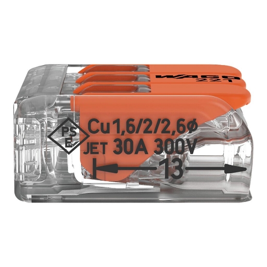 Imagine BLOC TERMINAL  1P, 3G, =<6MMP,   2BUC/PUNGA,  30A, COMPRESIE, WAGO