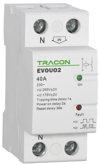 Imagine RELEU MONITORIZARE TENS. MONOF. 2P 40A 230V, <175V/265V, DE RECUPLARE LA CRESTEREA/ SCADEREA TENSIUNii