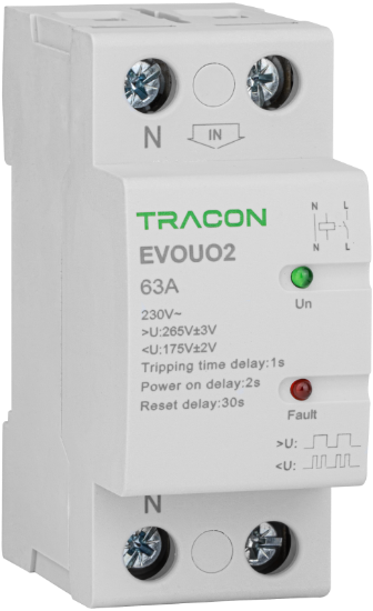 Imagine RELEU MONITORIZARE TENS. MONOF. 2P 63A 230V, <175V/265V, RECUPLARE LA CRESTEREA/ SCADEREA TENSIUNII