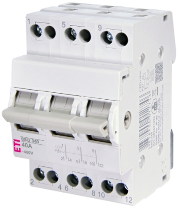 Imagine COMUTATOR SURSA, MANUAL, 40A 3P, 3(1-0-2)POZ, 400VAC, IP20 SSQ 340