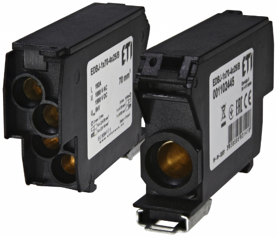 Imagine BLOC DISTRIBUTIE 1P, (1* 70+4*25)MMP, 192A 415V, NEGRU, EDBJ-1X70-4X25/B