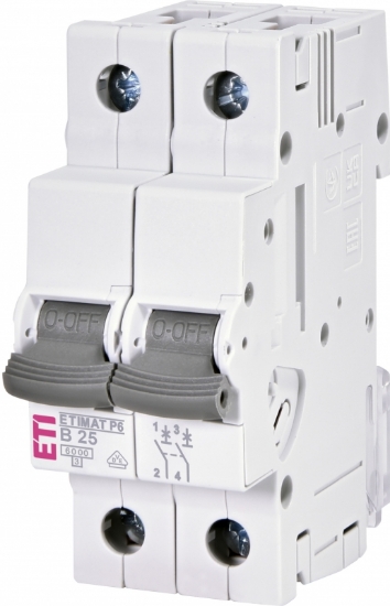Imagine DISJUNCTOR 2P 25A, B, 2MD, 6KA, ETIMAT P6