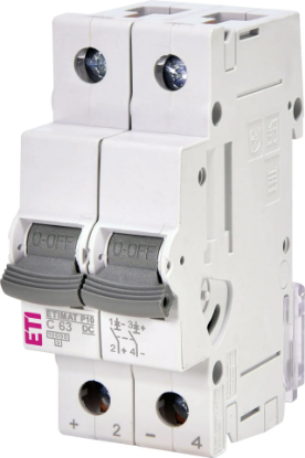 Imagine DISJUNCTOR MCB 2P, C 63A, VDC, 2MD, 10KA, ETIMAT P10-DC