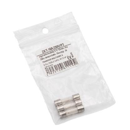 Imagine SIGURANTA FUZIBILA, FI 5 *20MM, 16A 250V, TEMPORIZATA - 3BUC/PG- ZKT-