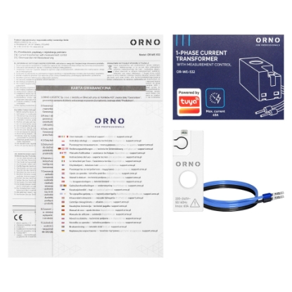 Imagine TRANSFORMATOR MONOFAZAT CU CONTROL AL MASURARII, MAX. 230VAC/63A, TUYA SMART WI-FI